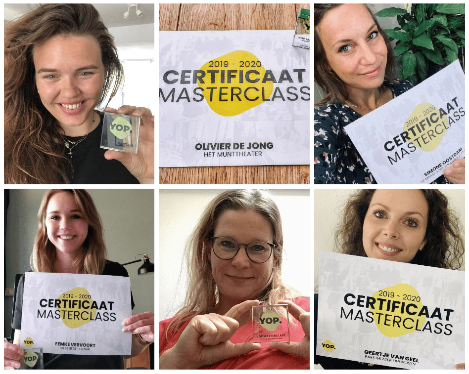 YOP groep ontvangt certificaat voor succesvol afronden masterclasses